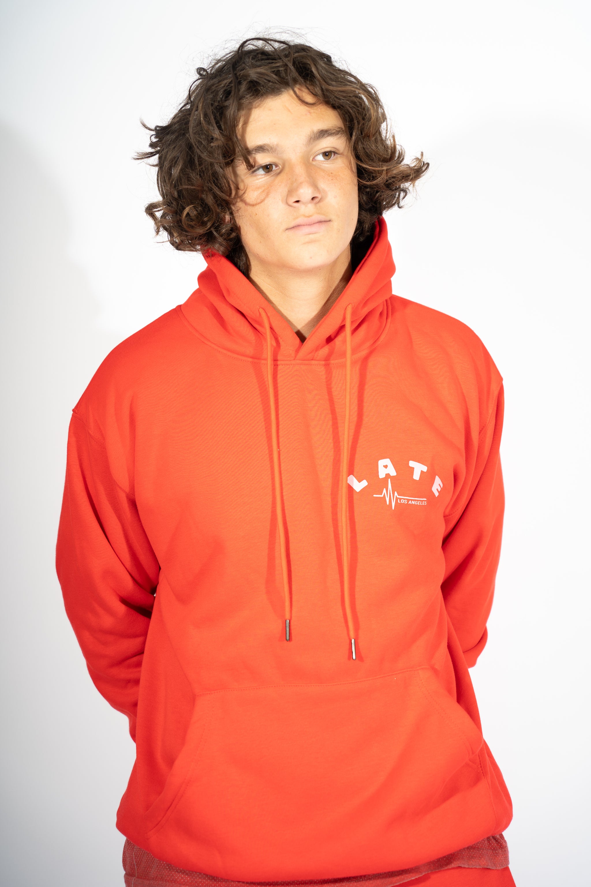 22- Unisex Hoodie (Red) – LATE Clothing LA